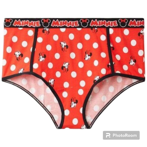 1X 14W 16W Torrid Minnie Mouse Red Polka Dot Brief Panty Disney Full Coverage Mi - Picture 1 of 5